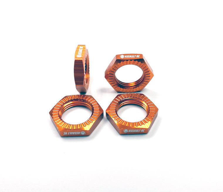 Assault RC Deee's Nuts Double Serrated 17mm Wheel Nut Set (Orange) (4)