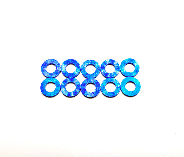 Assault RC Revolver M3x1mm Ball Stud Washer Set (Blue) (10)
