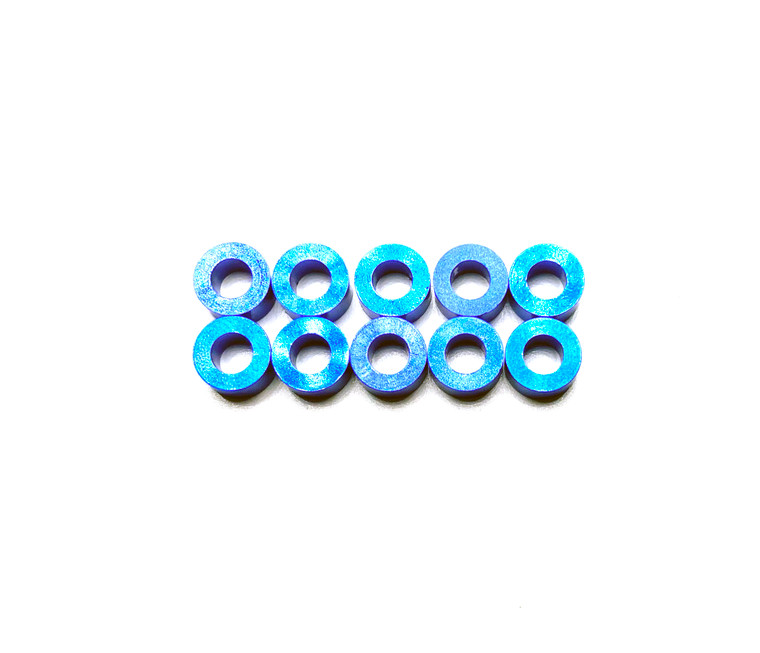 Assault RC Revolver M3x3mm Ball Stud Washer Set (Blue) (10)