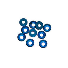 Ultimate Racing 3mm Aluminum Countersunk Washers (10) (Blue)