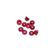 Ultimate Racing 3mm Aluminum Nylock Nut With Flange (Red) (10pcs) (UR1503-R)
