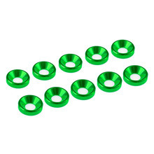 Ultimate Racing 3mm Aluminum Countersunk Washers (10) (Green)