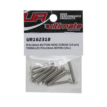 Ultimate Racing M3X18MM Button Head Screws (10 PCS) (UR162318) packaging