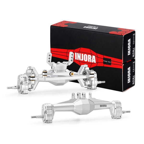 INJORA +5mm Diamond Portal Axles for 1/18 TRX4M (Silver)