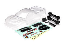 Body, Mini Maxx® (clear, requires painting)/ window masks/ decal sheet (includes front & rear body latches, hardware) (for clipless mounting)
