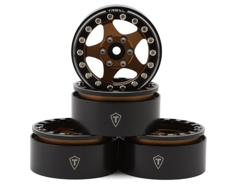 Treal Hobby 1.9" Type E Classic 5-Spoke Beadlock Wheels (Bronze/Black) (4) (126g ea)