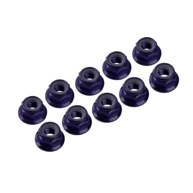 Ultimate Racing 3mm Aluminum Nylock Nut With Flange (Black) (10pcs)