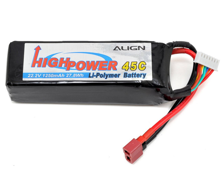 Align 6S High Power LiPo 45C Battery Pack (22.2V/1250mAh) Align 6S High Power LiPo 45C Battery Pack (22.2V/1250mAh)