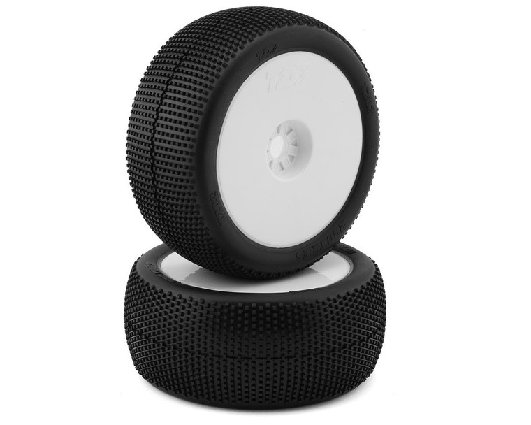 TZO Tires 202 1/8 Truggy Pre-Glued Tire Set (White) (2) (Medium)