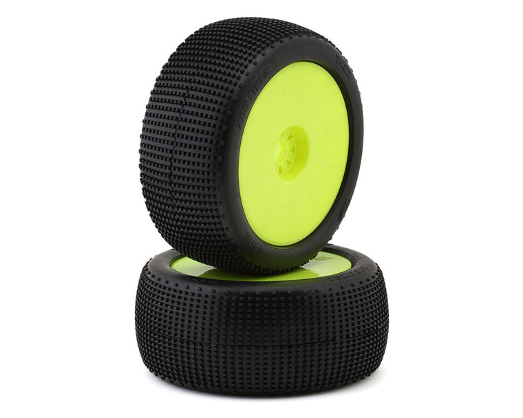 TZO Tires 402 1/8 Truggy Pre-Glued Tire Set (Yellow) (2) (Ultra Soft)