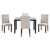 Faux Marble 5-Piece Dining Set Table with 4 Thicken Cushion Dining Chairs Home Furniture, White/Beige+Black