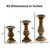 Pillar Shaped Wooden Candle Holder, Set of 3, Brown