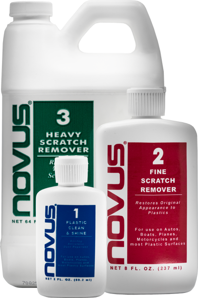 NOVUS 7072 | Fine Scratch Remover #2 | 3 Pack, 64 Ounce Bottles