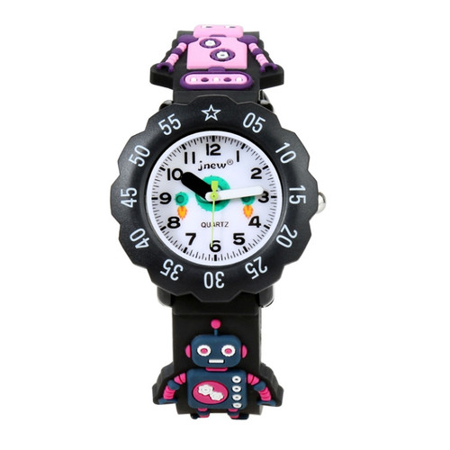 JNEW A342-86170 Children Cartoon Jelly Silicone Strap Quartz Watch