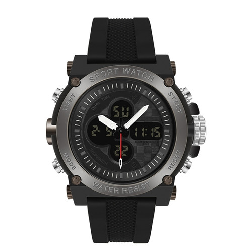 SANDA 3107 Dual Digital Display Luminous Alarm Clock Men Outdoor Sports Electronic Watch