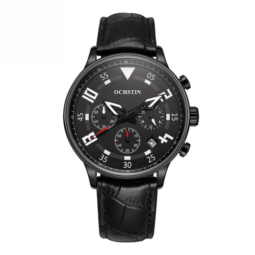 Multifunctional Quartz Men Leather Watch