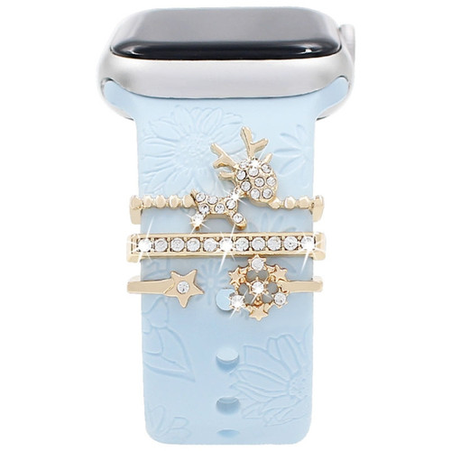 3pcs/Set Smart Watch Silicone Watch Band Decoration Ring