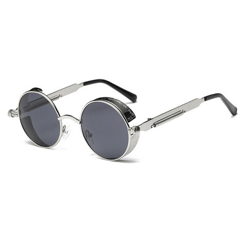 Metal Round Frame Steampunk Retro Sunglasses for Men Women