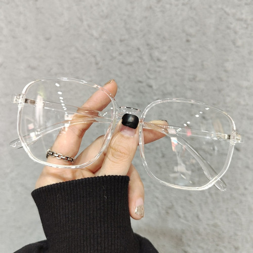 Literary Retro Anti-Blue Light Glasses Frame Light Polygonal Frame Flat Lens Eyeglass