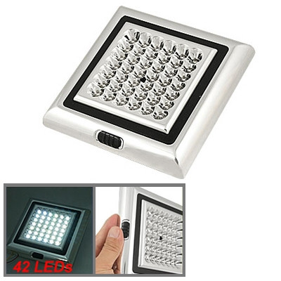 High Power Car Indoor 42 LED 3 Sections Switch Lamp Light, DC 12V（White Light)