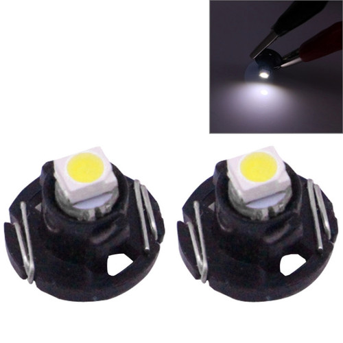 2 PCS T4.2 White Light 0.1W 5LM 1 LED SMD 3528 LED Instrument Light Bulb Dashboard Light for Vehicles, DC 12V