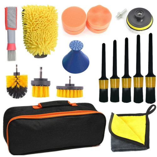 19 PCS / Set Car Beauty Cleaning Brush Details Brush Washing Glove Tool Set