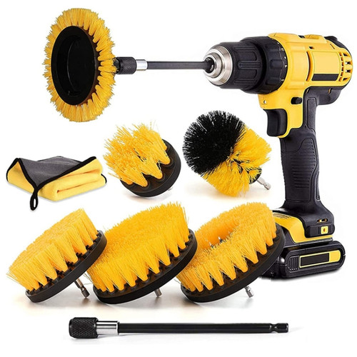 8 In 1 Electric Drill Crevice Cleaning Brush Car Wash Tool Set