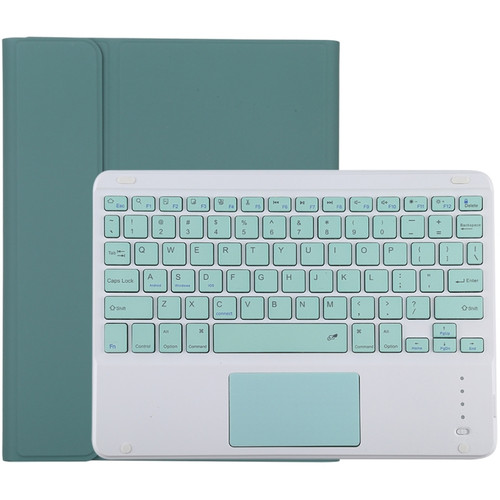 TG-102BC Detachable Bluetooth Green Keyboard + Microfiber Leather Tablet Case for iPad 10.2 inch / iPad Air (2019), with Touch Pad & Pen Slot & Holder