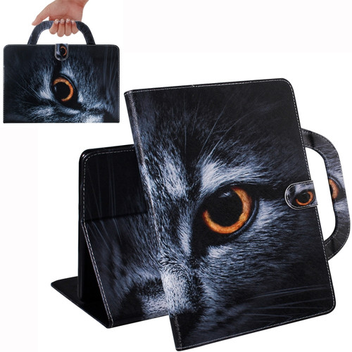 Half-Faced Cat Pattern Horizontal Flip Leather Case for iPad Pro 11 Inch (2018), with Holder & Card Slot & Wallet