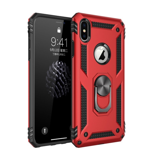 For iPhone XS Max Armor Shockproof TPU + PC Protective Case with 360 Degree Rotation Holder