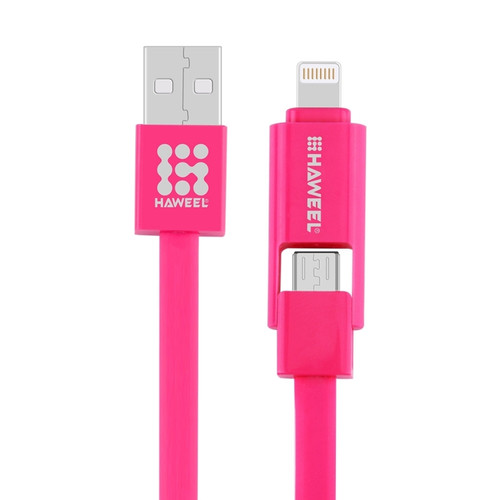HAWEEL 1m 2 in 1 Micro USB & 8 Pin to USB Data Sync Charge Cable
