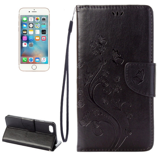 For  iPhone 8 & 7  Pressed Flowers Horizontal Flip Leather Case with Holder & Card Slots & Wallet