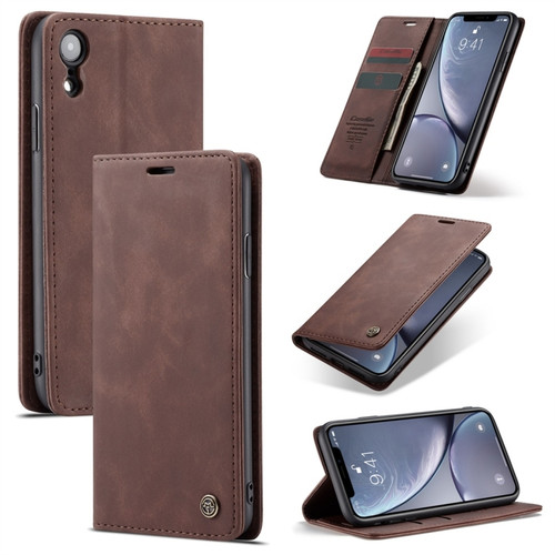 For iPhone XR CaseMe-013 Multifunctional Retro Frosted Horizontal Flip Leather Case with Card Slot & Holder & Wallet