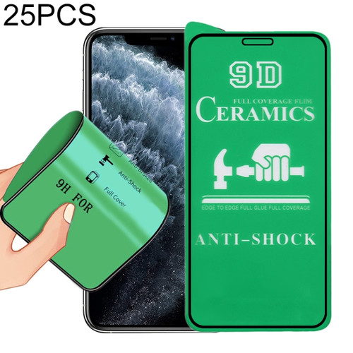 For iPhone XS Max / 11 Pro Max 25pcs 2.5D Full Glue Full Cover Ceramics Film