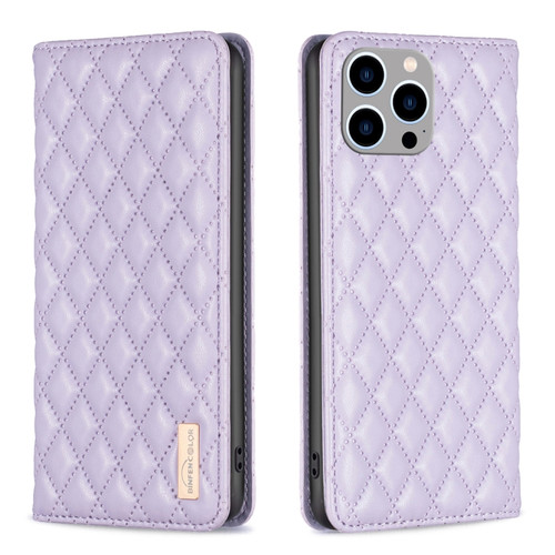 Diamond Lattice Magnetic Leather Flip Phone Case