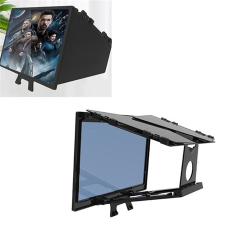 12 inch Mobile Phone Screen Amplifier Foldable Three-sided Shading HD Blu-ray 3D Video Amplifier