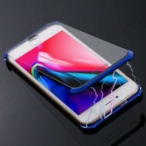 Ultra-Thin Angular Frame Magnetic Absorption Double-Sided Tempered Glass Shell for iPhone 8 Plus