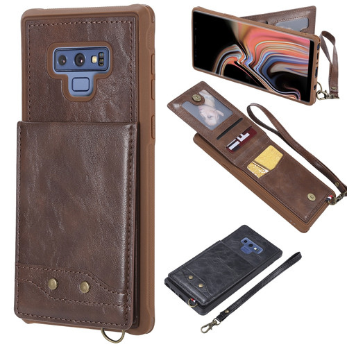 Vertical Flip Shockproof Leather Protective Case with Short Rope, Support Card Slots & Bracket & Photo Holder & Wallet Function