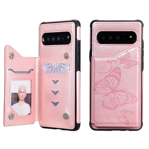 Butterfly Embossing Pattern Shockproof Protective Case with Holder & Card Slots & Photo Frame