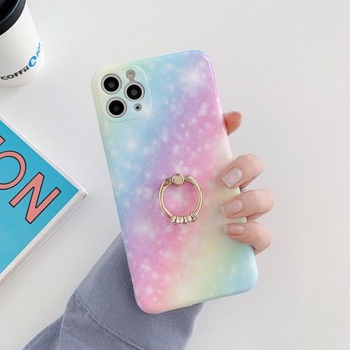 Shockproo Colorful Glitter Marble Protective Case with Ring Holder