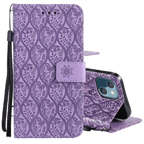 Pressed Printing Rattan Flower Pattern Horizontal Flip PU Leather Case with Holder & Card Slots & Wallet & Photo Frame