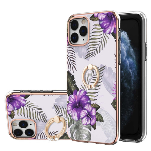 Electroplating Pattern IMD TPU Shockproof Case with Rhinestone Ring Holder