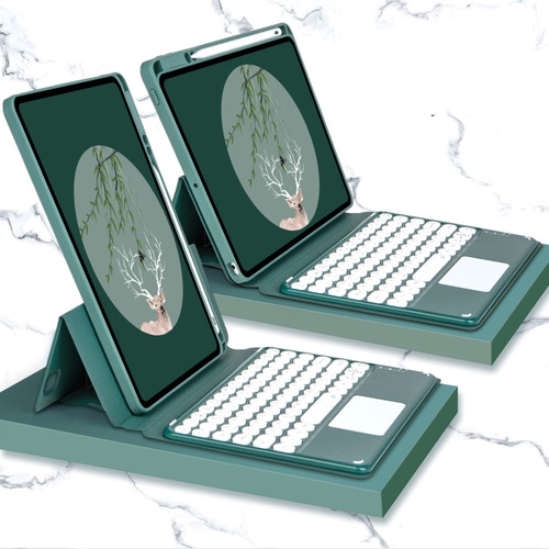 Bluetooth Keyboard Leather Case with Touchpad & Rotatable Bottom Case