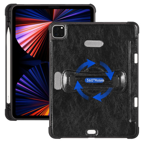 360 Degree Rotation Handheld Leather Back Tablet Case with Pencil Slot