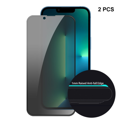 2 PCS ENKAY Hat-Prince Full Coverage Anti-drop Privacy Screen Protector Anti-spy Tempered Glass Film