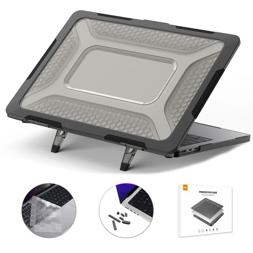 For MacBook Air 13.6 2022/2024 A2681 (M2) / A3113 (M3) ENKAY Hat-Prince 3 in 1 Protective Bracket  Case Cover Hard Shell with TPU Keyboard Film / Anti-dust Plugs