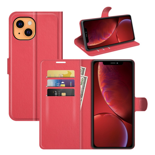 For iPhone 13 Litchi Texture Horizontal Flip Protective Case with Holder & Card Slots & Wallet