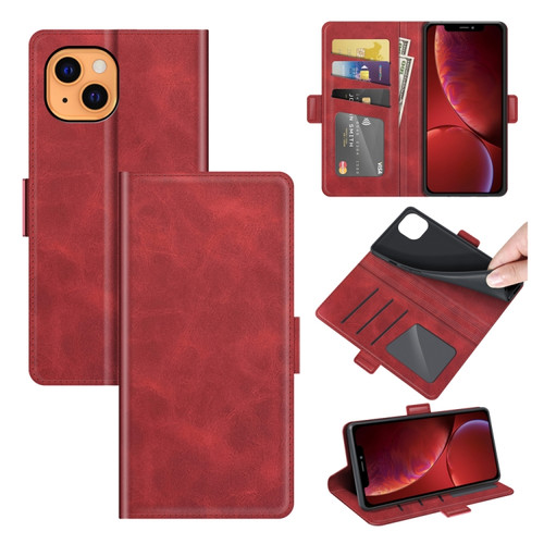 Dual-side Magnetic Buckle Horizontal Flip Leather Case with Holder & Card Slots & Wallet for iPhone 13