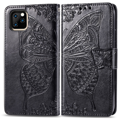 Butterfly Love Flowers Embossing Horizontal Flip Leather Case For  iPhone XI Max 2019  with Holder & Card Slots & Wallet & Lanyard