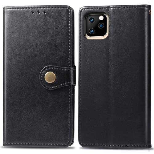 Retro Solid Color Leather Buckle Mobile Phone Protection Leather Case with Photo Frame & Card Slot & Wallet & Bracket Function for  iPhone XI Max（2019）